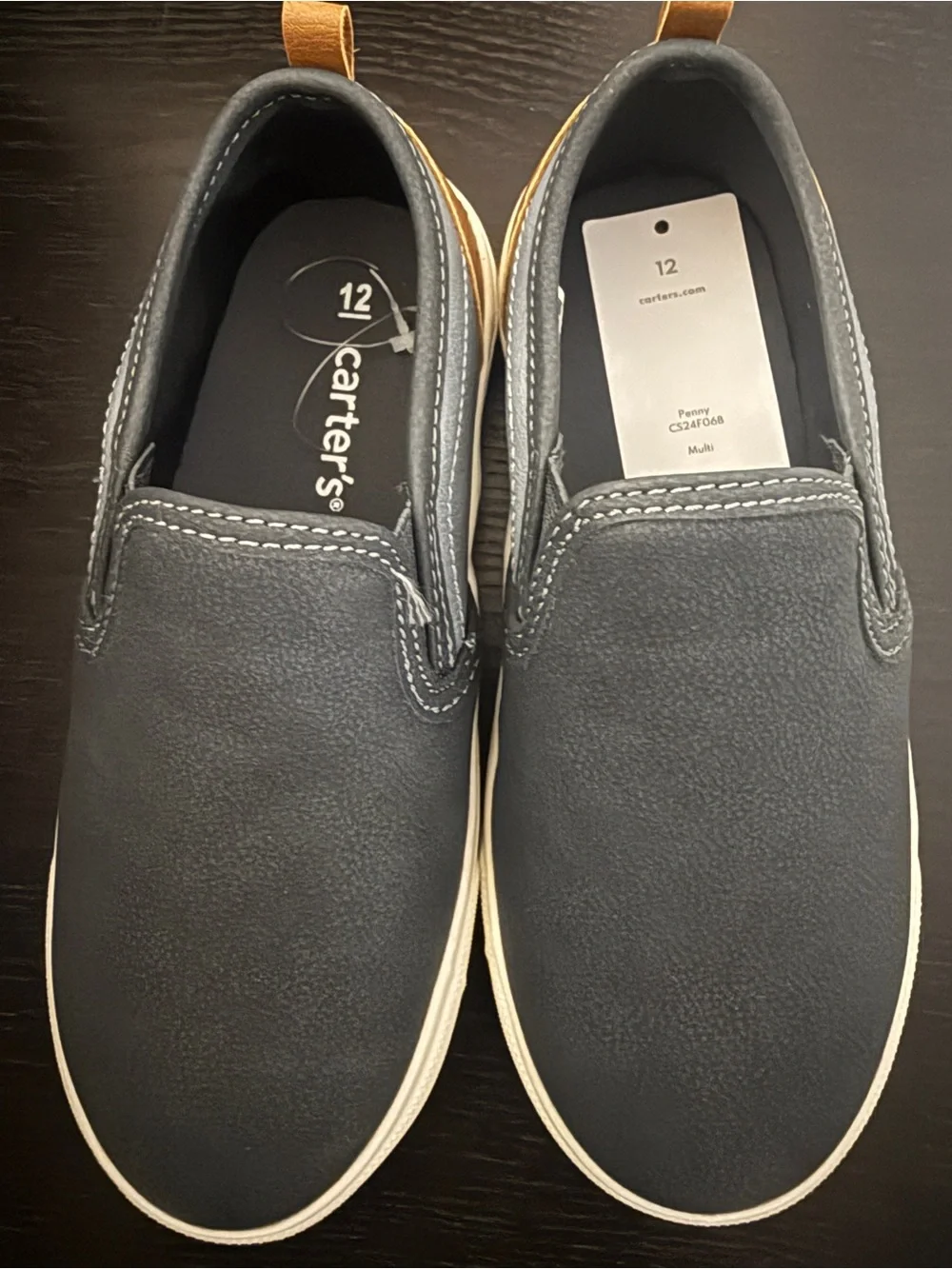 Carter's Navy Slip-On Loafers with White Sole Toddler Boys Size 12
